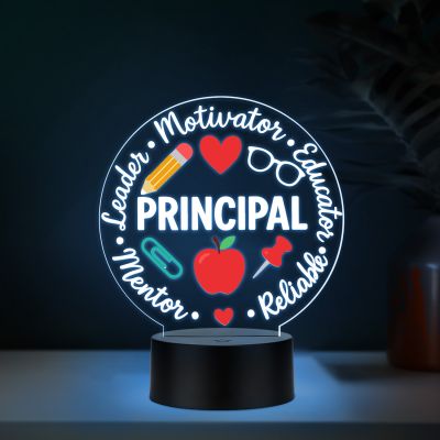 Principal LED Desk Table Lamp with Automatic Color Changing Light Principal Appreciation Gift Principal Office Decor Light School Principal Gift